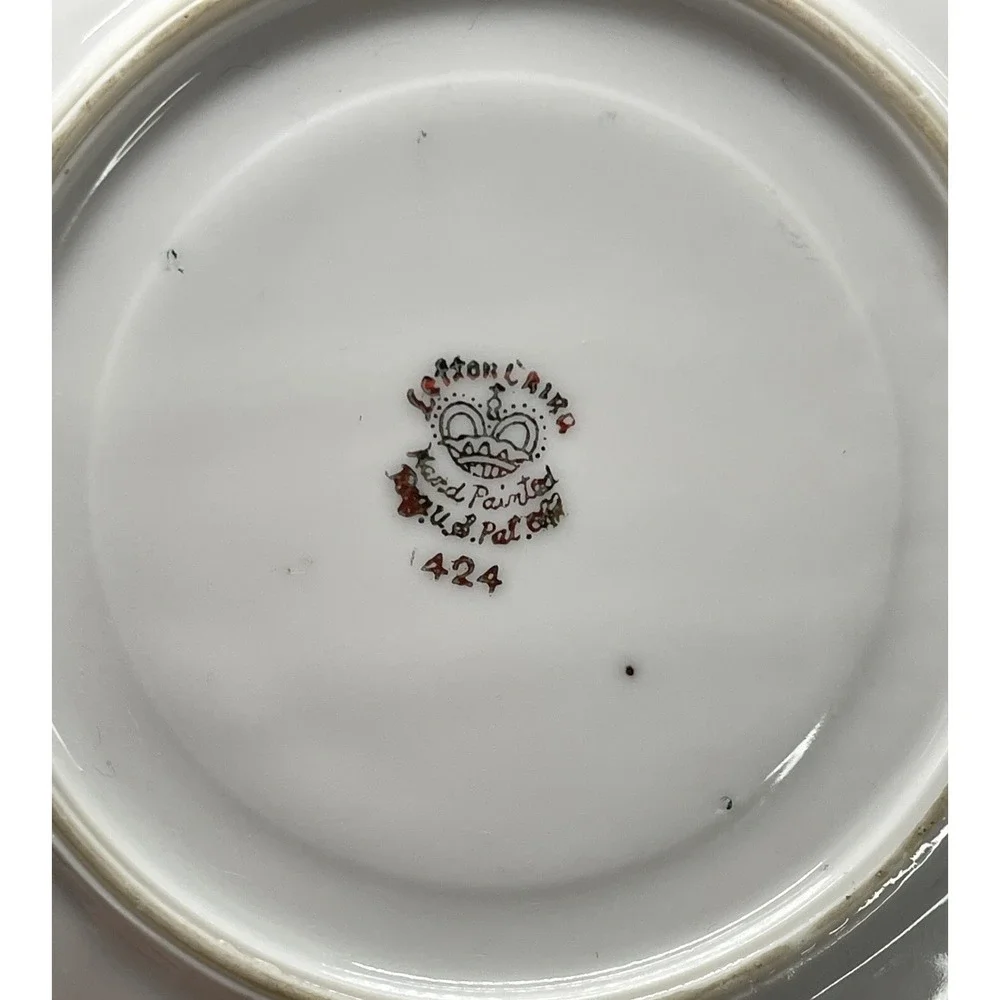 Vintage Lefton Saucer Plate 424 Lusterware Reticulated Ceramic Hand‎ Painted S2